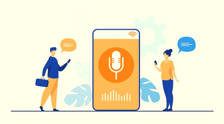 Voice search optimization trend for 2026: a smartphone and smart speaker answering a spoken query